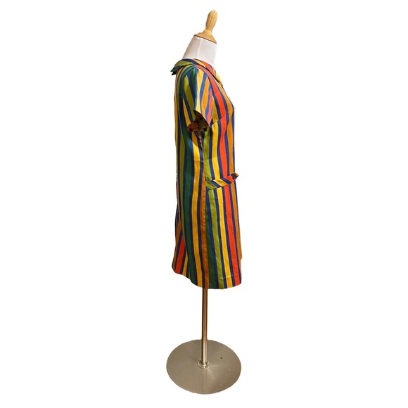 Vintage 1970s Handmade Rainbow Stripe Dress - Picture 4 of 9